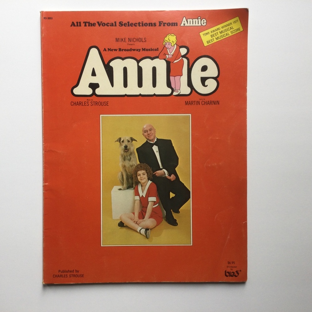 Annie Vocal Selections Book From Broadway Play in 1977